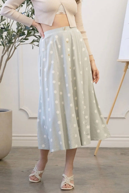 Polka Dot Midi Skirt