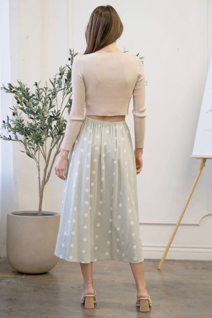 Polka Dot Midi Skirt