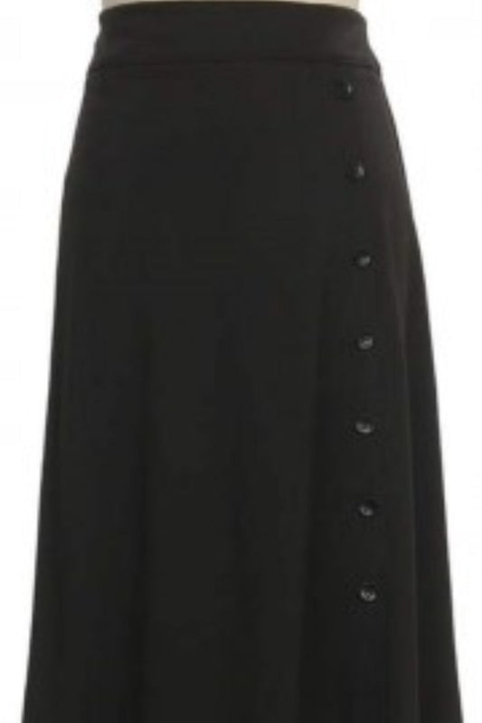 Ponte skirt side button detail