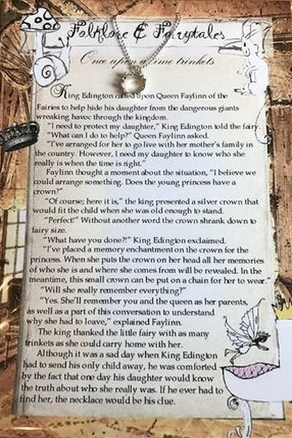 Princess crown storybook necklace