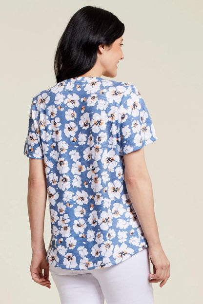 PRINTED FLUTTER SLEEVE BLOUSE