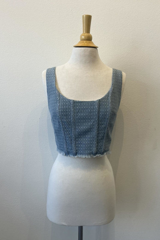 Chambray Crop Top