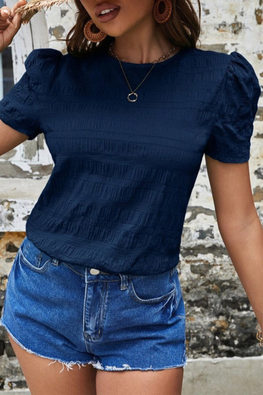 Puff Shoulder Short Sleeve Top
