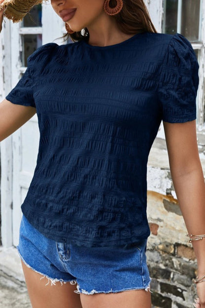 Puff Shoulder Short Sleeve Top