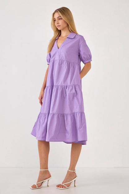 Puff Sleeve Midi Dress