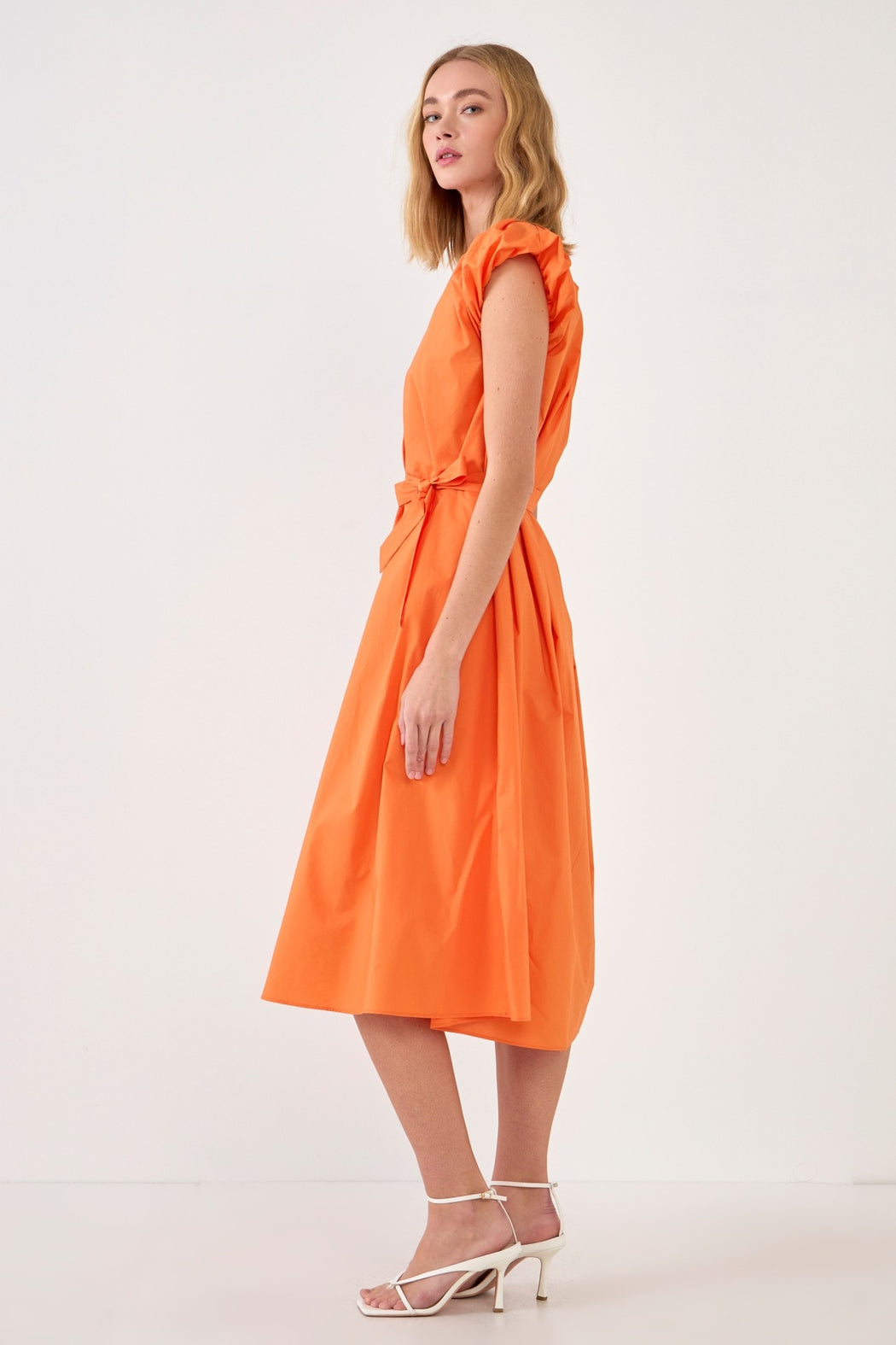 Puff Sleeve Midi Dress