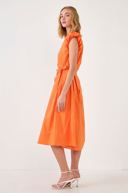 Puff Sleeve Midi Dress