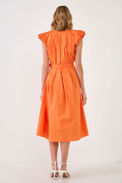Puff Sleeve Midi Dress