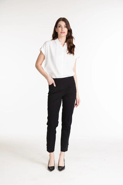 PULL-ON 3-BUTTON HEM VENT ANKLE PANT - NAVY ONLY