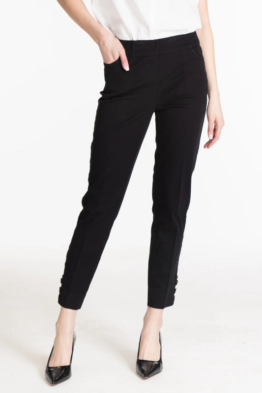 PULL-ON 3-BUTTON HEM VENT ANKLE PANT - NAVY ONLY