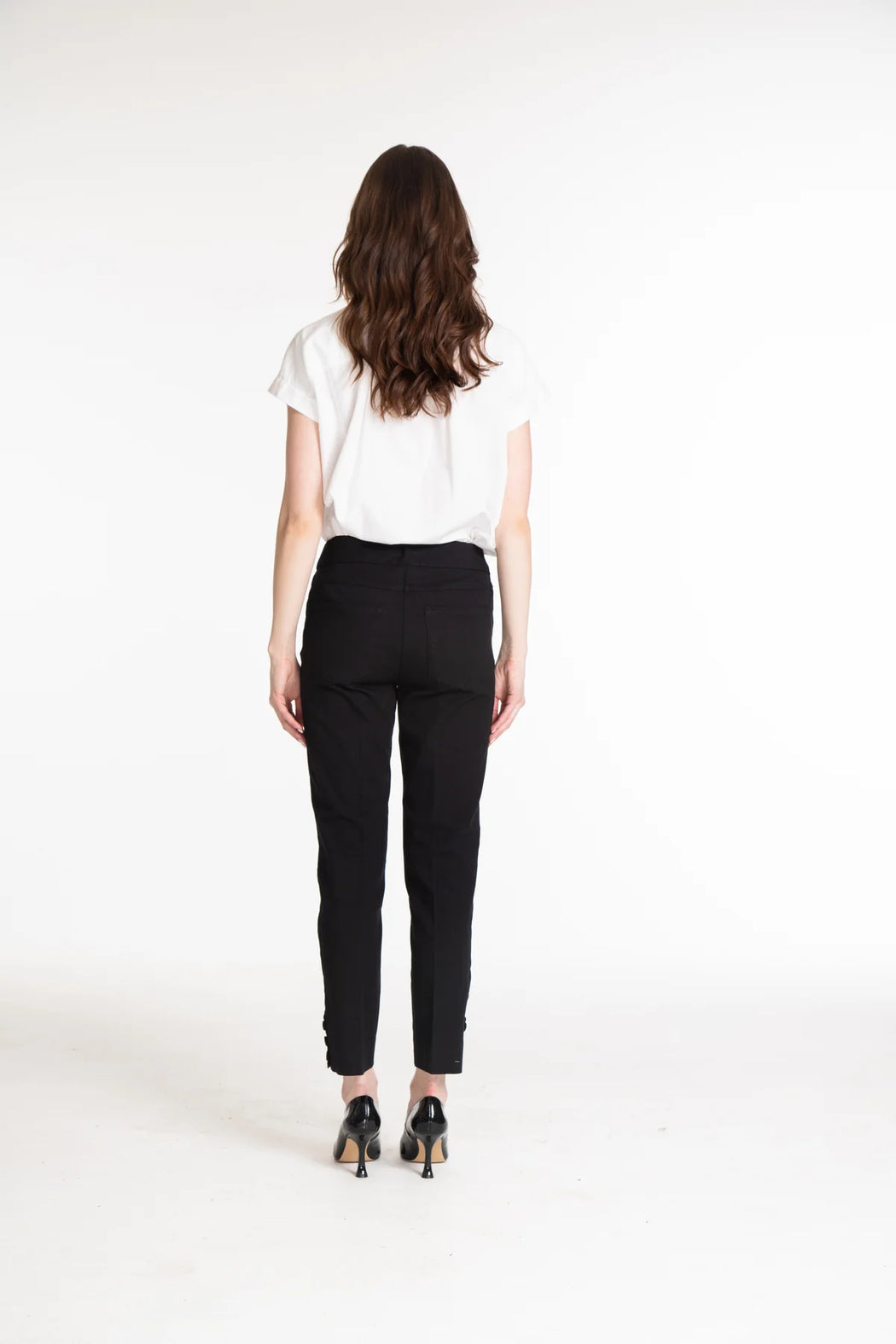 PULL-ON 3-BUTTON HEM VENT ANKLE PANT - NAVY ONLY