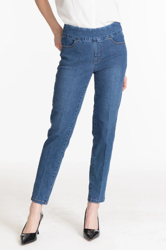 PULL-ON ANKLE JEAN PANT WITH REAL FRONT & BACK POCKETS