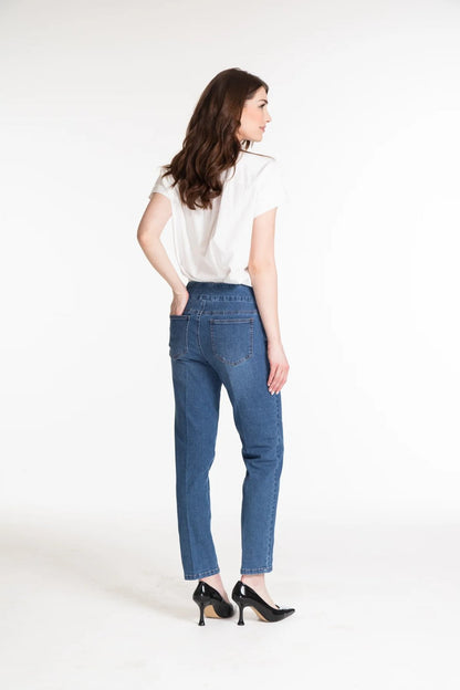 PULL-ON ANKLE JEAN PANT WITH REAL FRONT & BACK POCKETS