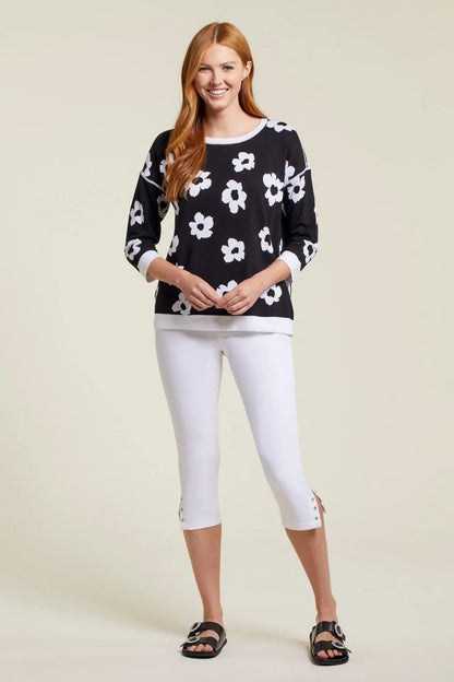 PULL-ON STRETCH COMFORT DENIM CAPRIS