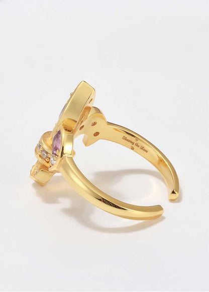 Saints  Fleur De Lis Amethyst Diamond Ring