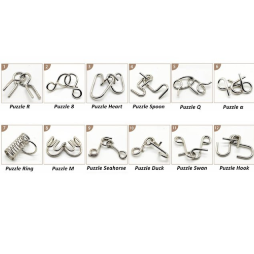 Pack of 40 Metal Wire Puzzle Brain Busters