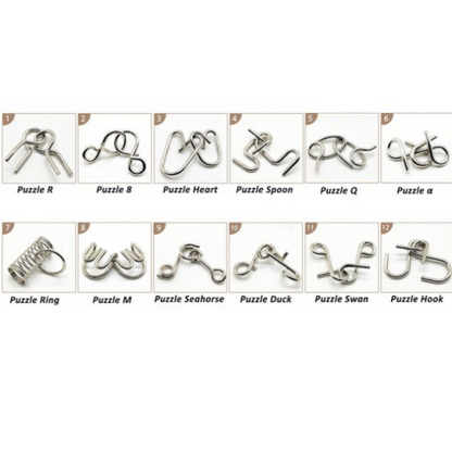 Pack of 40 Metal Wire Puzzle Brain Busters