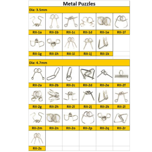 Pack of 40 Metal Wire Puzzle Brain Busters