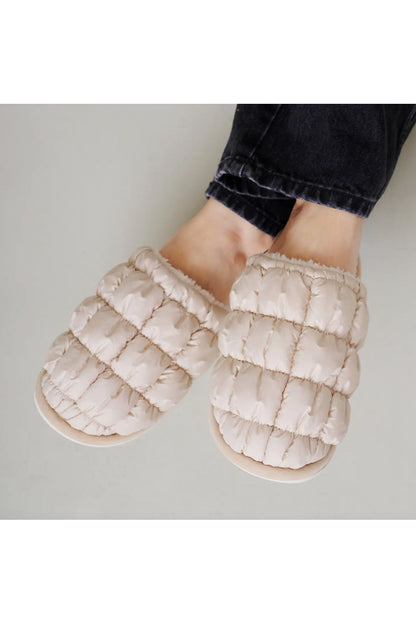 Quilted Fur Lined Slippers