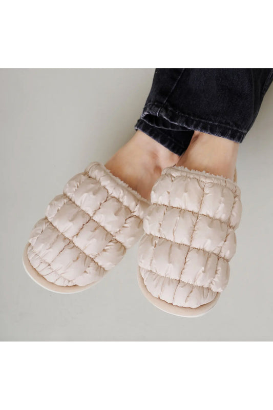 Quilted Fur Lined Slippers