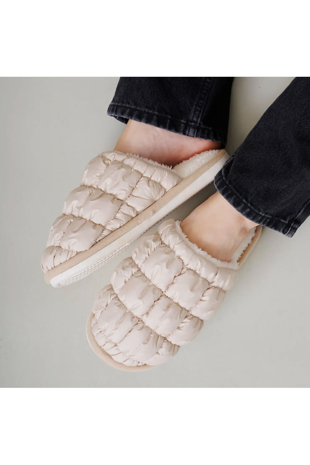 Quilted Fur Lined Slippers