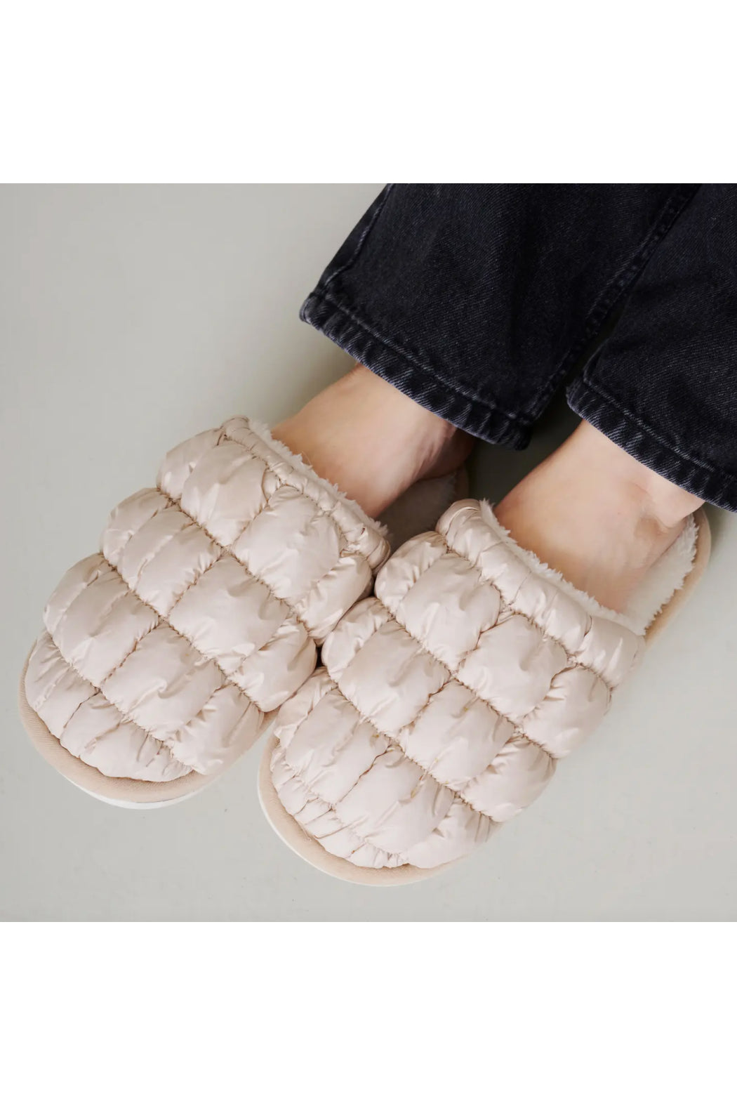 Quilted Fur Lined Slippers