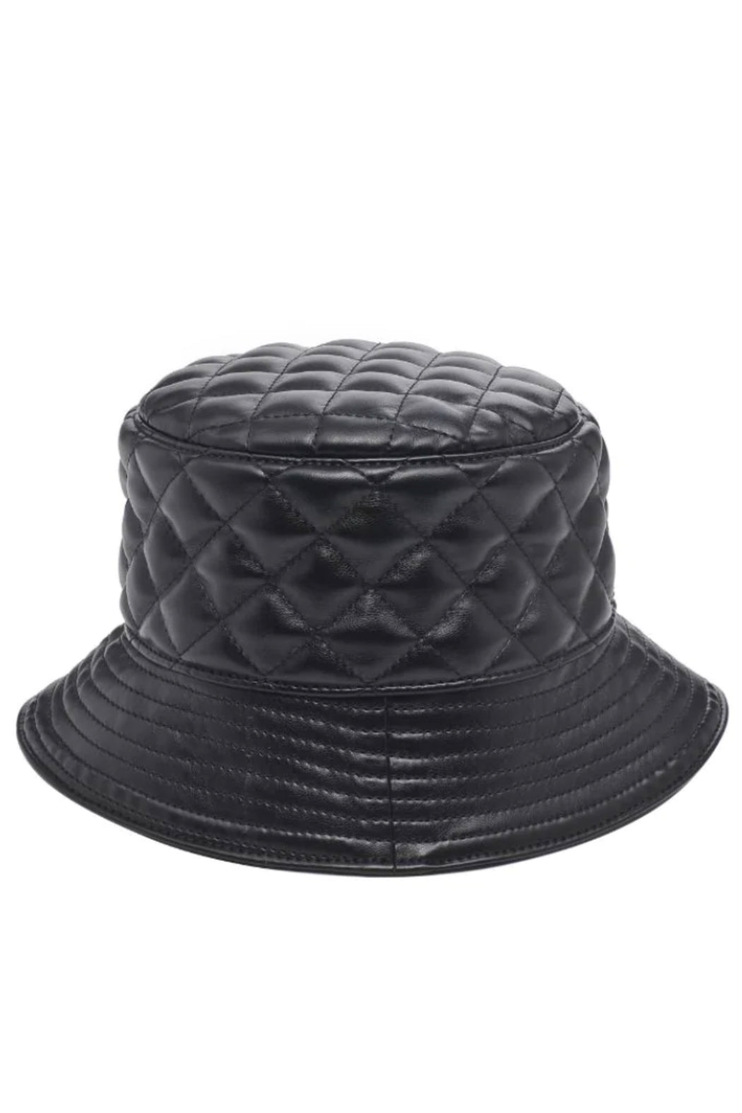 Quilted Vegan Leather Bucket Hat