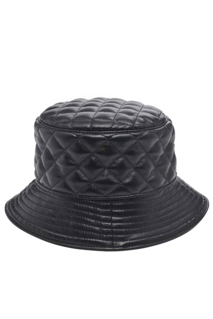 Quilted Vegan Leather Bucket Hat