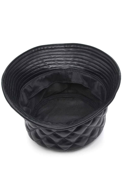Quilted Vegan Leather Bucket Hat