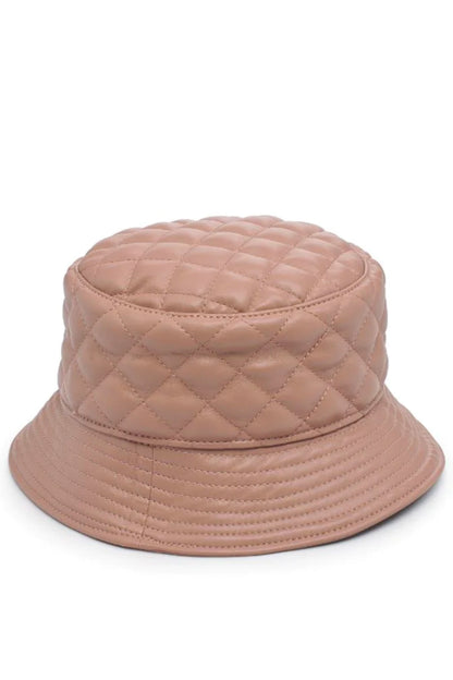 Quilted Vegan Leather Bucket Hat