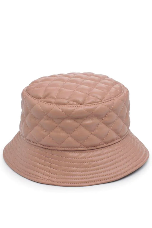 Quilted Vegan Leather Bucket Hat