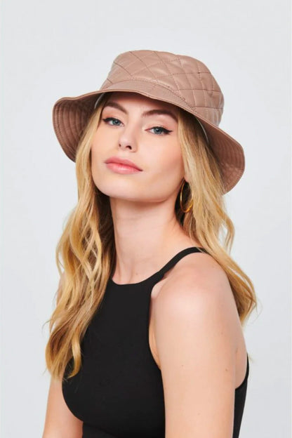 Quilted Vegan Leather Bucket Hat