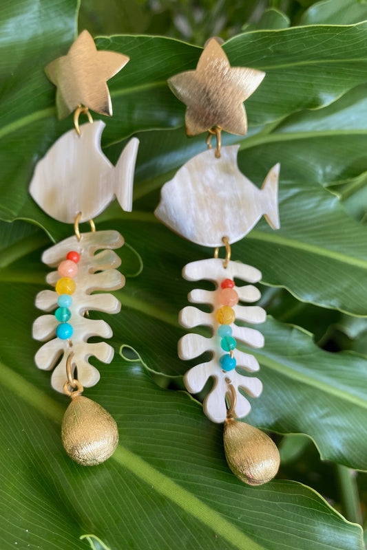 Rainbow fish earrings