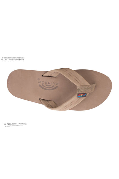 Rainbow Men's Single Layer Premier Leather with Arch Support in Dark Brown