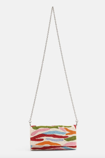 Rainbow Tiger Beaded Clutch