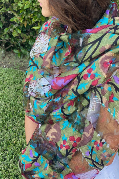raw silk scarf