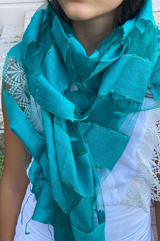 raw silk scarf