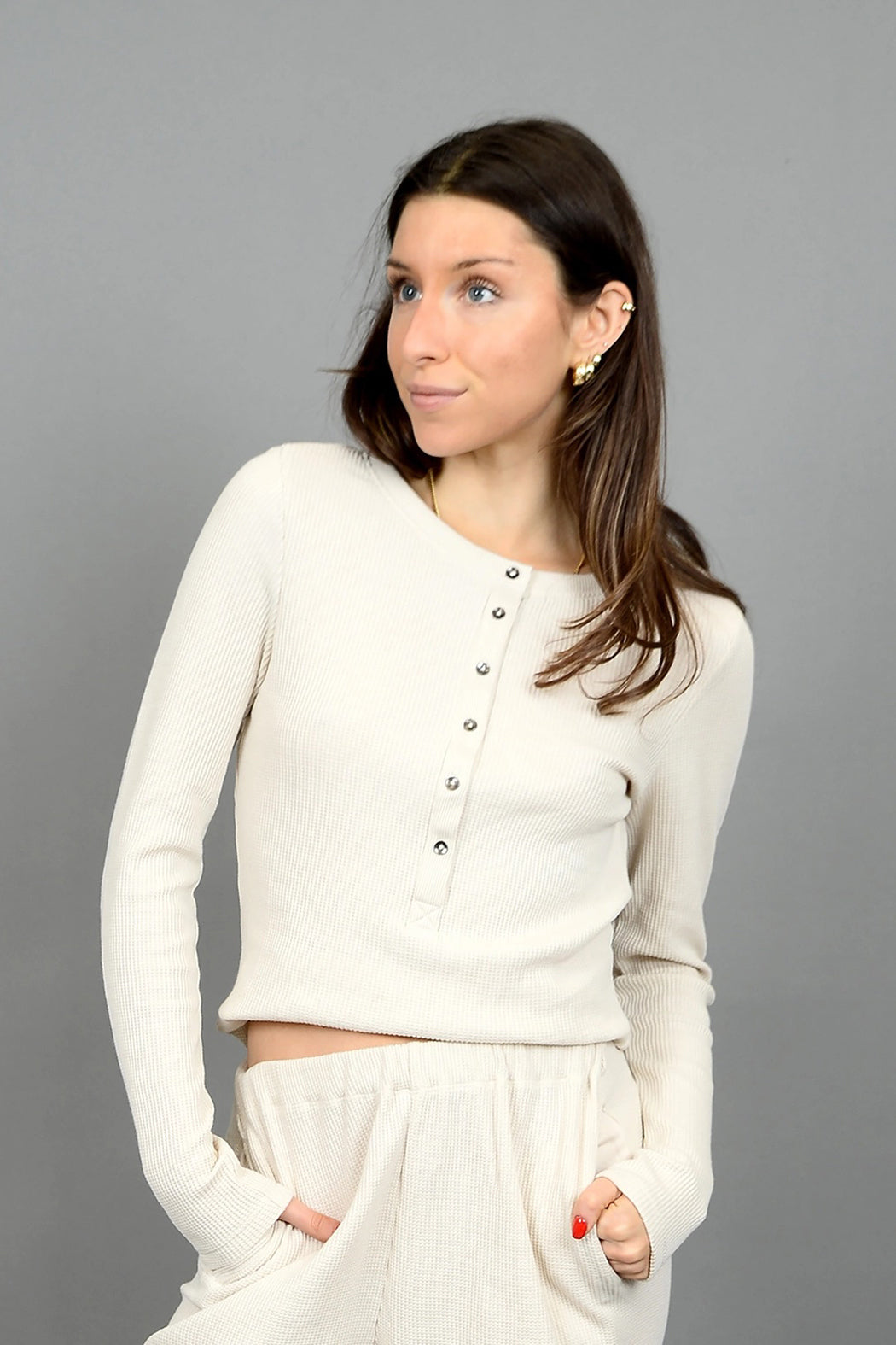 Helene Waffle Henley