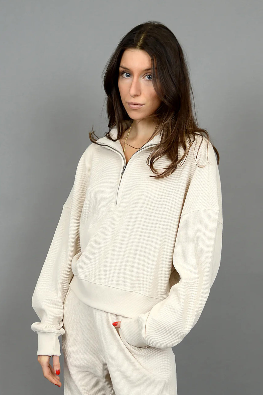 Mailyn Waffle Quarter Zip