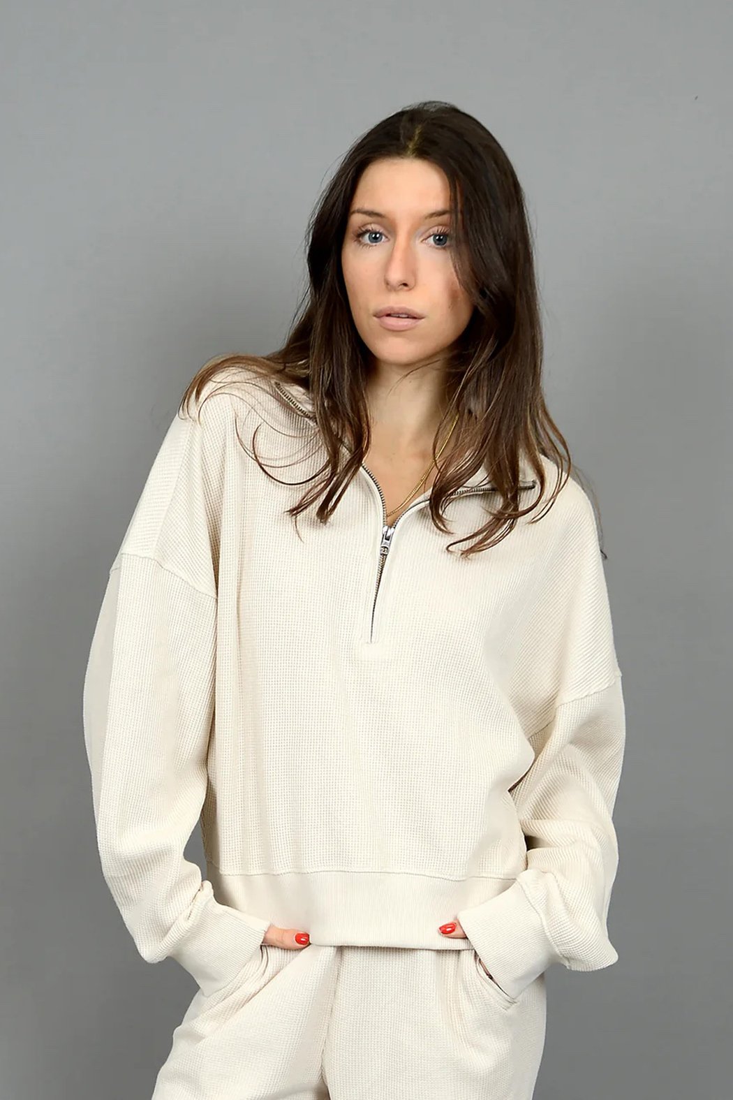 Mailyn Waffle Quarter Zip