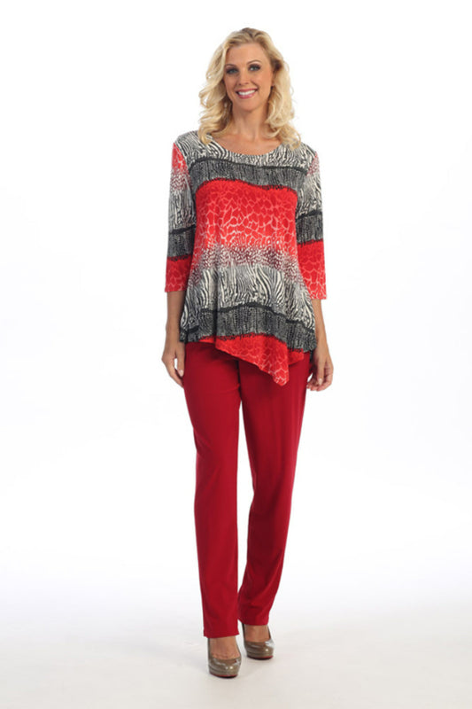 Red Animal-Print Tunic