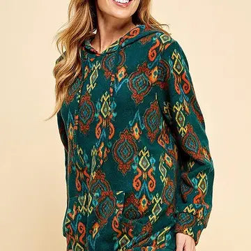 Plus Size Simple Retro Print Soft Hoodie