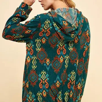 Plus Size Simple Retro Print Soft Hoodie