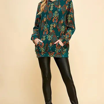 Plus Size Simple Retro Print Soft Hoodie