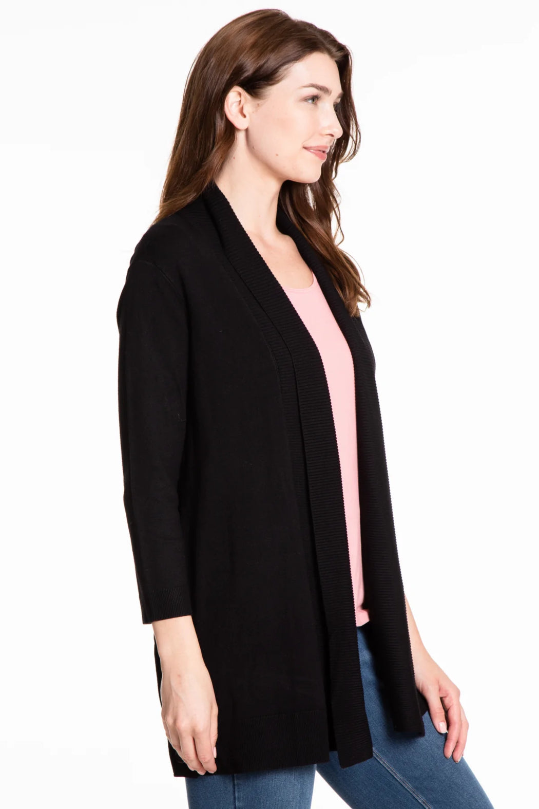 RIB COLLAR SWEATER KNIT JACKET