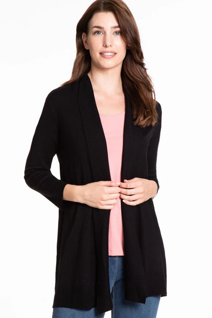 RIB COLLAR SWEATER KNIT JACKET