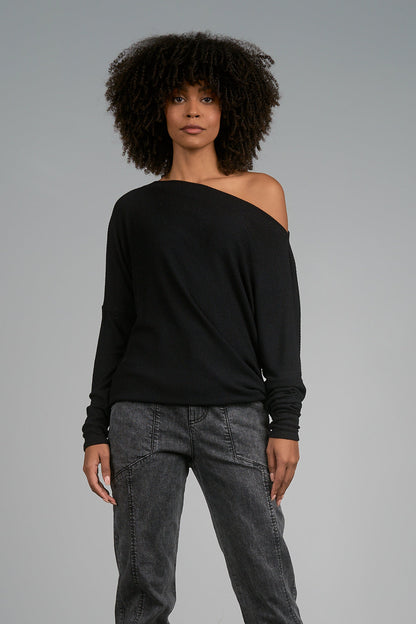 Rib Knit Boat Neck