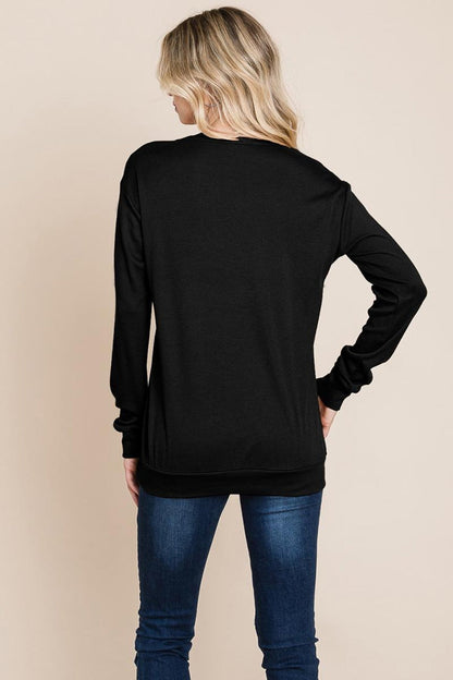 Cut Out Knit Sweatshirts Tops