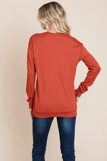 Cut Out Knit Sweatshirts Tops