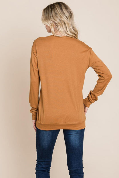 Cut Out Knit Sweatshirts Tops